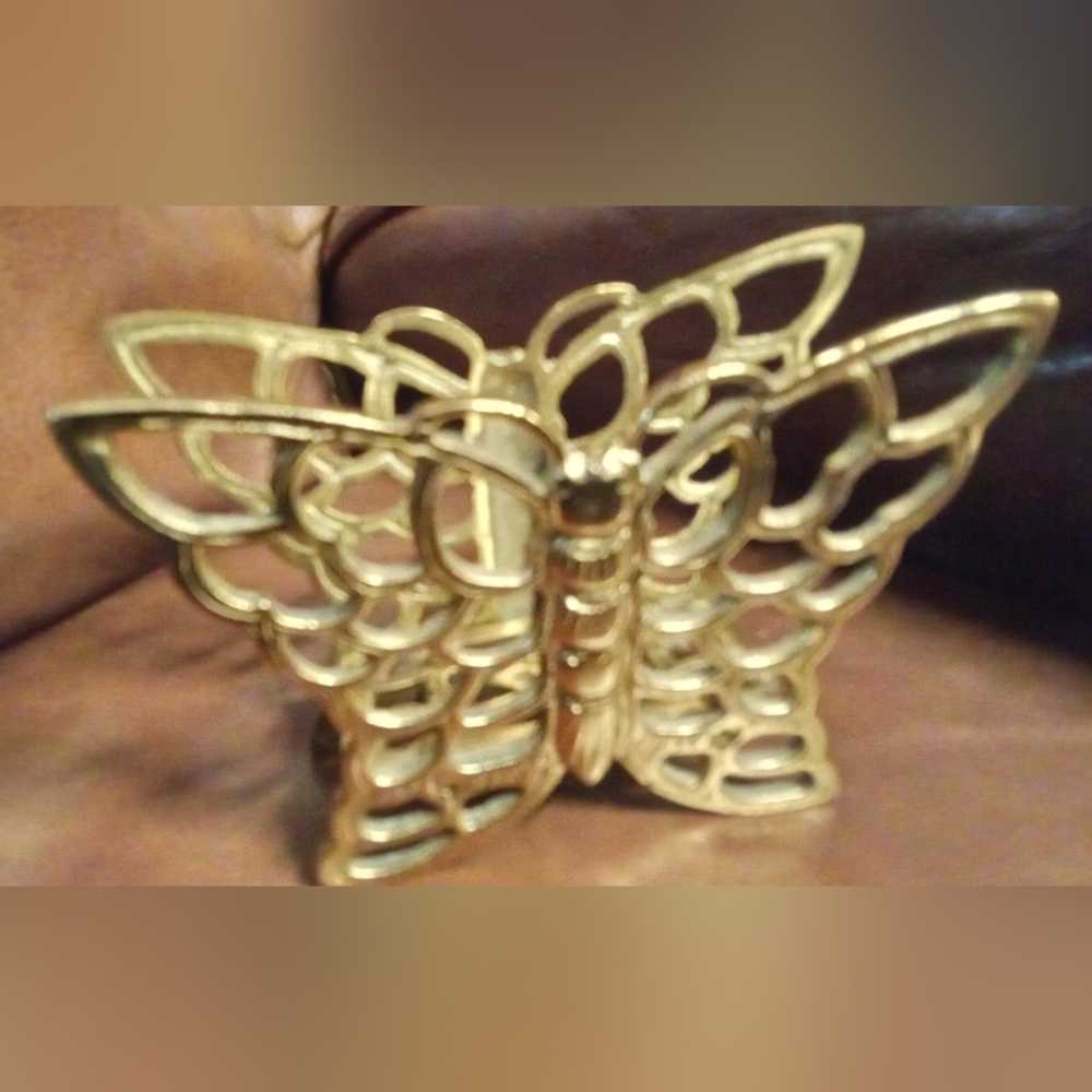 Unique Vintage Gold Butterfly Accent